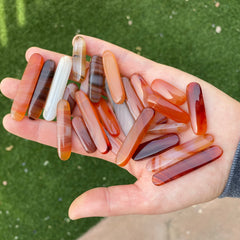 Carnelian flat stick beads