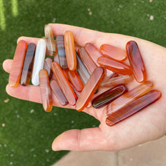 Carnelian flat stick beads