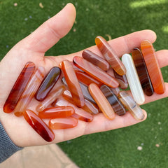 Carnelian flat stick beads