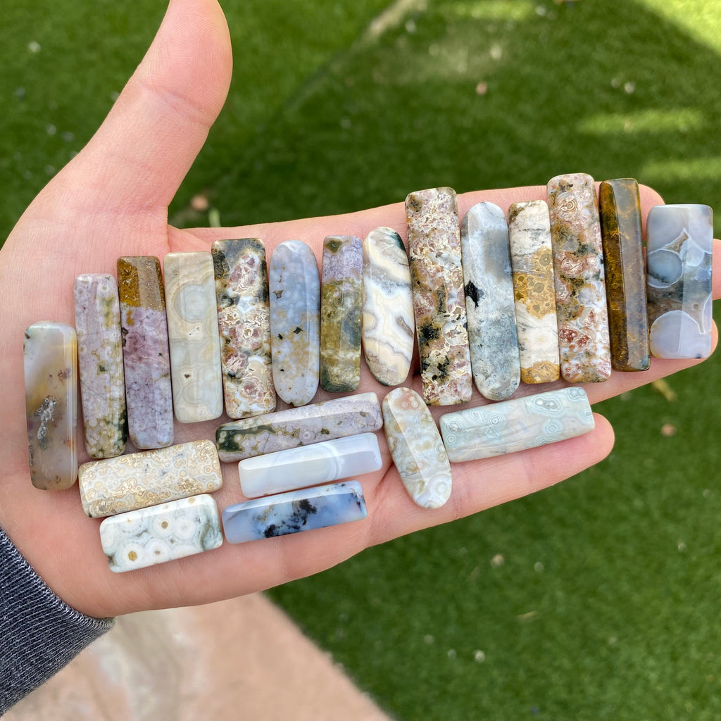 Ocean Jasper flat stick beads (lot C)