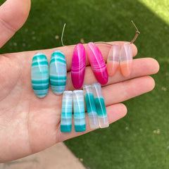 Agate matched pair beads (lot A)