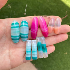 Agate matched pair beads (lot A)