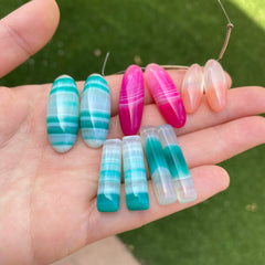 Agate matched pair beads (lot A)