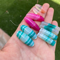 Agate matched pair beads (lot A)