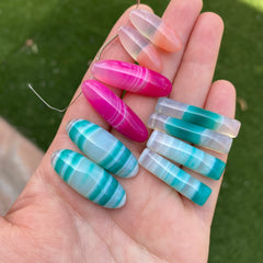 Agate matched pair beads (lot A)