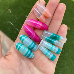 Agate matched pair beads (lot A)