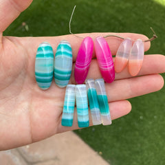 Agate matched pair beads (lot A)