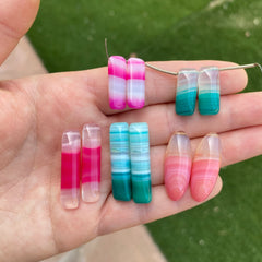 Agate matched pair beads (lot B)