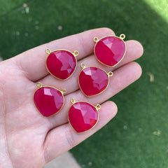 Chalcedony gold plated connectors/pendants