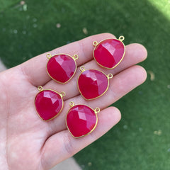 Chalcedony gold plated connectors/pendants