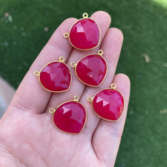 Chalcedony gold plated connectors/pendants