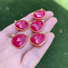 Chalcedony gold plated connectors/pendants