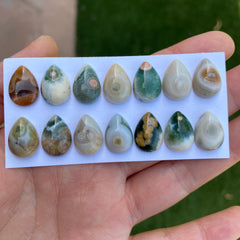 Drop 10x14mm Ocean Jasper cabochons