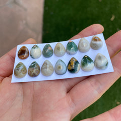 Drop 10x14mm Ocean Jasper cabochons