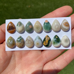Drop 10x14mm Ocean Jasper cabochons