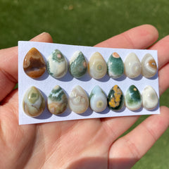 Drop 10x14mm Ocean Jasper cabochons