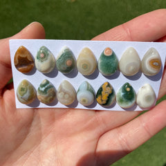 Drop 10x14mm Ocean Jasper cabochons