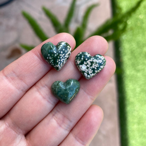 Ocean Jasper heart cabochons