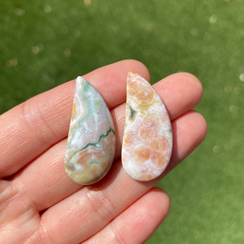 33 x 15mm comma Ocean Jasper cabochons