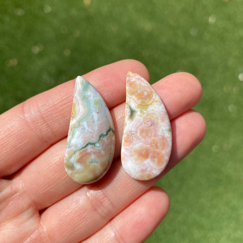 33 x 15mm comma Ocean Jasper cabochons