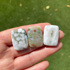 25x18mm rounded rectangle Ocean Jasper cabochons
