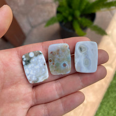 25x18mm rounded rectangle Ocean Jasper cabochons