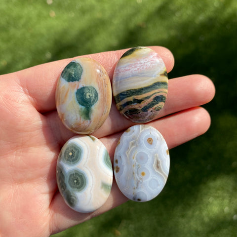 Ocean Jasper 30x22mm oval cabochons