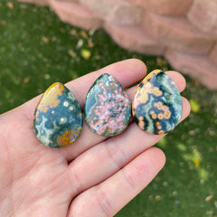 Ocean Jasper 30x22mm drop cabochons