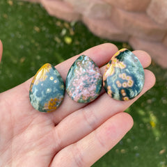 Ocean Jasper 30x22mm drop cabochons