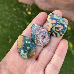Ocean Jasper 30x22mm drop cabochons