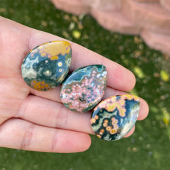 Ocean Jasper 30x22mm drop cabochons