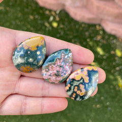 Ocean Jasper 30x22mm drop cabochons