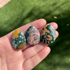 Ocean Jasper 30x22mm drop cabochons