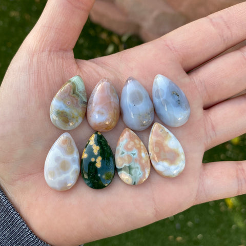 Ocean Jasper 23x14mm drop cabochons
