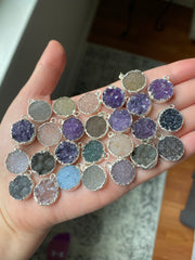 Druzy pendants silver plated (lot 1)