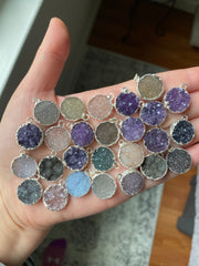 Druzy pendants silver plated (lot 1)